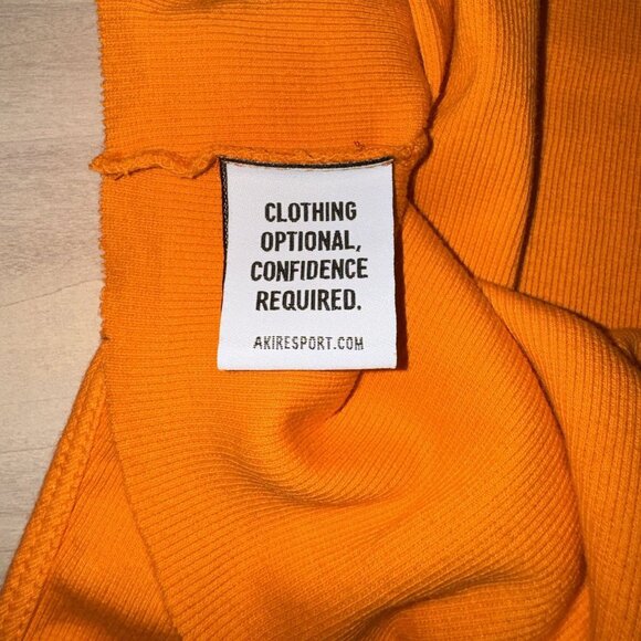 Akire Sport Orange Ribbed Knit Scoop Neck Crop Tank Top Women's S - Picture 5 of 6